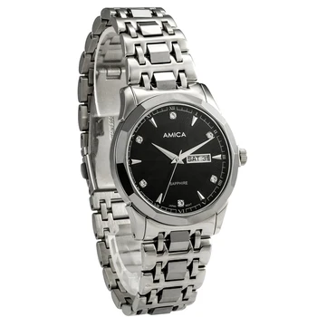 

AMICA Mens 2019 New Fashion Scratch-resistant Luxury Brand Tungsten Steel Watch Band Sapphire Crystal Quartz Watch Men Watch A16