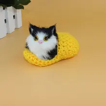 Children Plush Toys Knitted Lovely Simulation Cats With Press Sounding Baby Kids Birthday Gifts Home Decoration YJS Drop Children Plush Toys Knitted Lovely Simulation Cats With Press Sounding Baby Kids Birthday Gifts Home Decoration YJS Drop