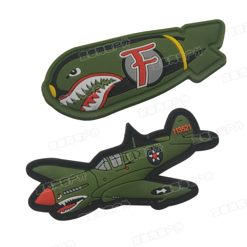 WW 2 P-40 Fighter PVC Drop Rubber Patch патчи Военная Тактическая повязка на руку эпоксидные наклейки Наплечная Марка Одежда Аксессуары