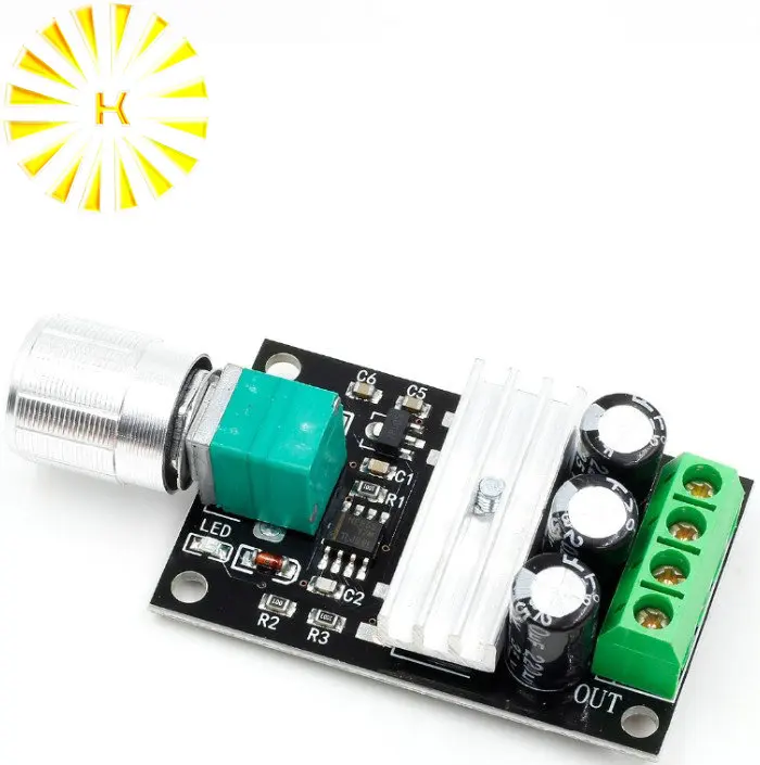 

DC 6V 12V 24V 28VDC 3A 80W PWM Motor Speed Controller Regulator Variable Speed Control With Potentiometer Switch Connector