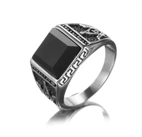 MIXORDER 2 цвета классические титановые масонские кольца винтажные черные Кристальные масонские кольца кольцо для мужчин модные ювелирные изделия 10 шт