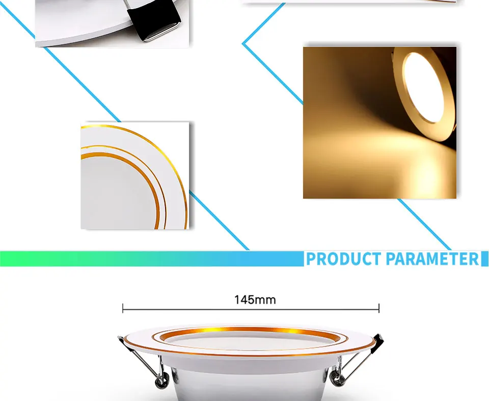 LED Downlight Ceiling 5W 9W 12W 15W 18W led Round Recessed Ceiling lamp AC 220V 230V 240V New type Bulb Bedroom