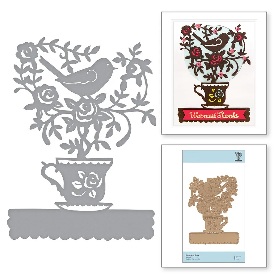

Blooming Brew Metal Cutting Dies for Scrapbooking album Emboss paper Craft Die cut Card make Stencil die Template