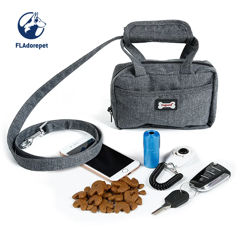 Pet Leash Bag Dog Treat Training Pouch Dog Walking Leash Hands Free Poop Bag Dispenser And Pet