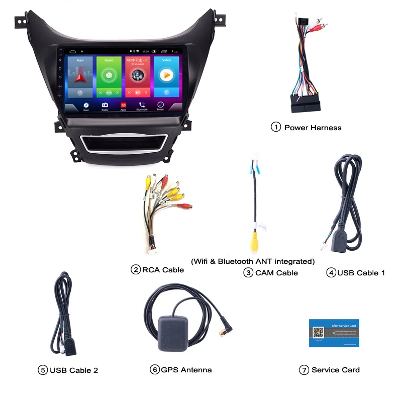 Excellent Full Touch Car Android 8.1 Radio Player For HYUNDAI Elantra 2011-2013 Vehicle GPS Navigation Video Multimedia Built In Bluetooth 4