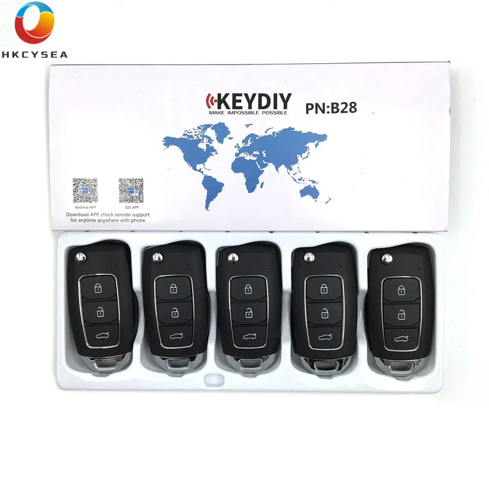 

HKCYSEA 10pcs/lot KEYDIY B Series Remote Control 3 Button Key B28 for KD900 KD900+ URG200 KD-X2 Key Programmer