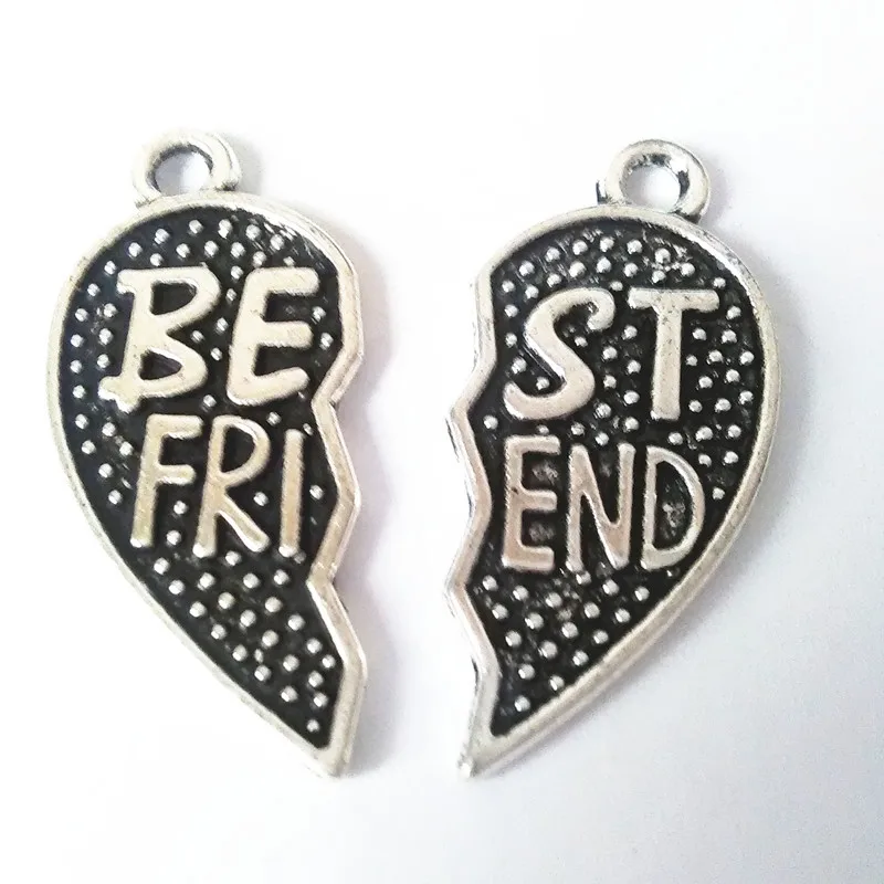 Новинка 2017 подвеска Best Friend черного цвета из цинкового сплава со звездами