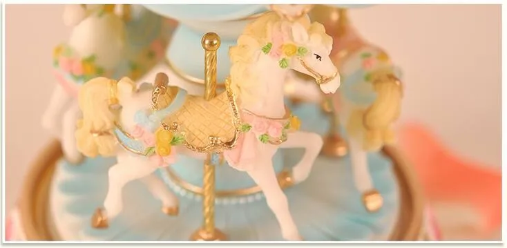 Ручной коленчатый музыкальный ящик Заводной Тип поворотный hobbyhorse смолы Творческая принцесса подарок на день рождения FG440