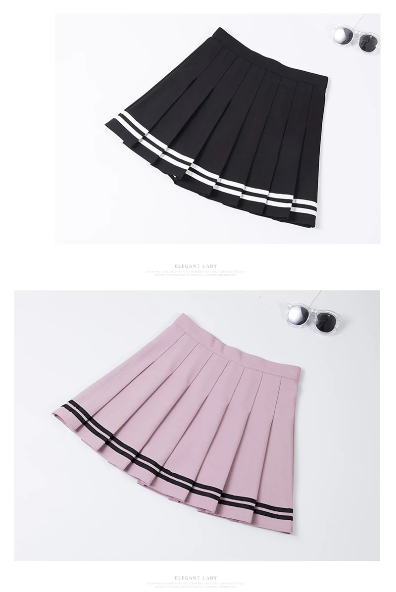 satin midi skirt 2020 high waist pleated skirts Kawaii Harajuku Skirts women girls lolita a-line sailor skirt Large Size Preppy school uniform slazenger skort