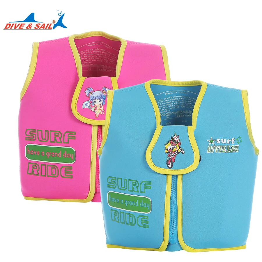 Dive&Sail neoprene infant life jacket baby warm Swimming LifeJacket buoyancy kids Removable foam