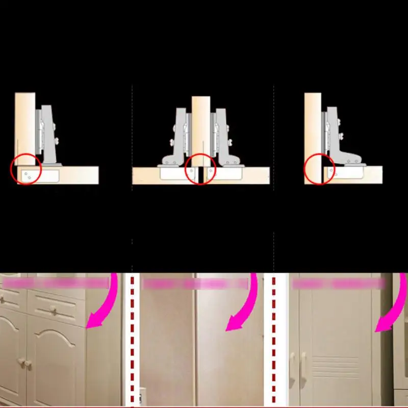 

Inset Furniture Hinges Stainless Steel Soft Close Hydraulic Cabinet Hinges 4 Holes Plate + 6pcs Wood Screw with Arm Cover