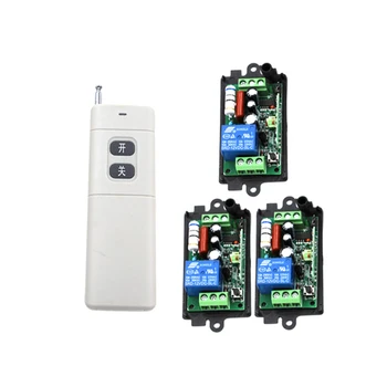 

1 SET New 220V 110V Wireless ON/OFF Jog/Self-lock 2 Ways Lamp Remote Control Switch 3 Receiver+ 1Transmitter 4071
