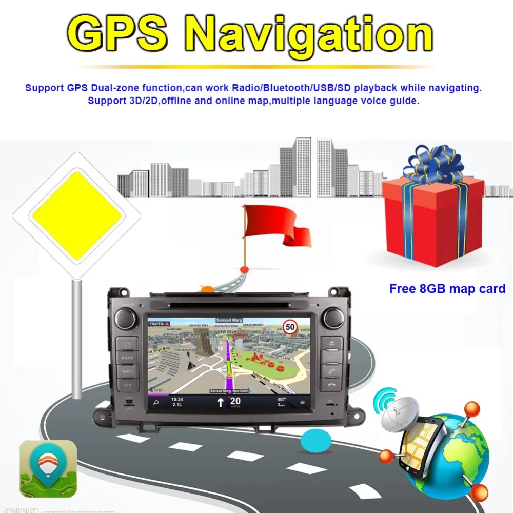 Clearance Android 7.1/8.0 Octa Core 4GB RAM Car Auto Radio Stereo Bluetooth For Toyota Sienna XL30 2013- Multimedia Player GPS Navigation 3