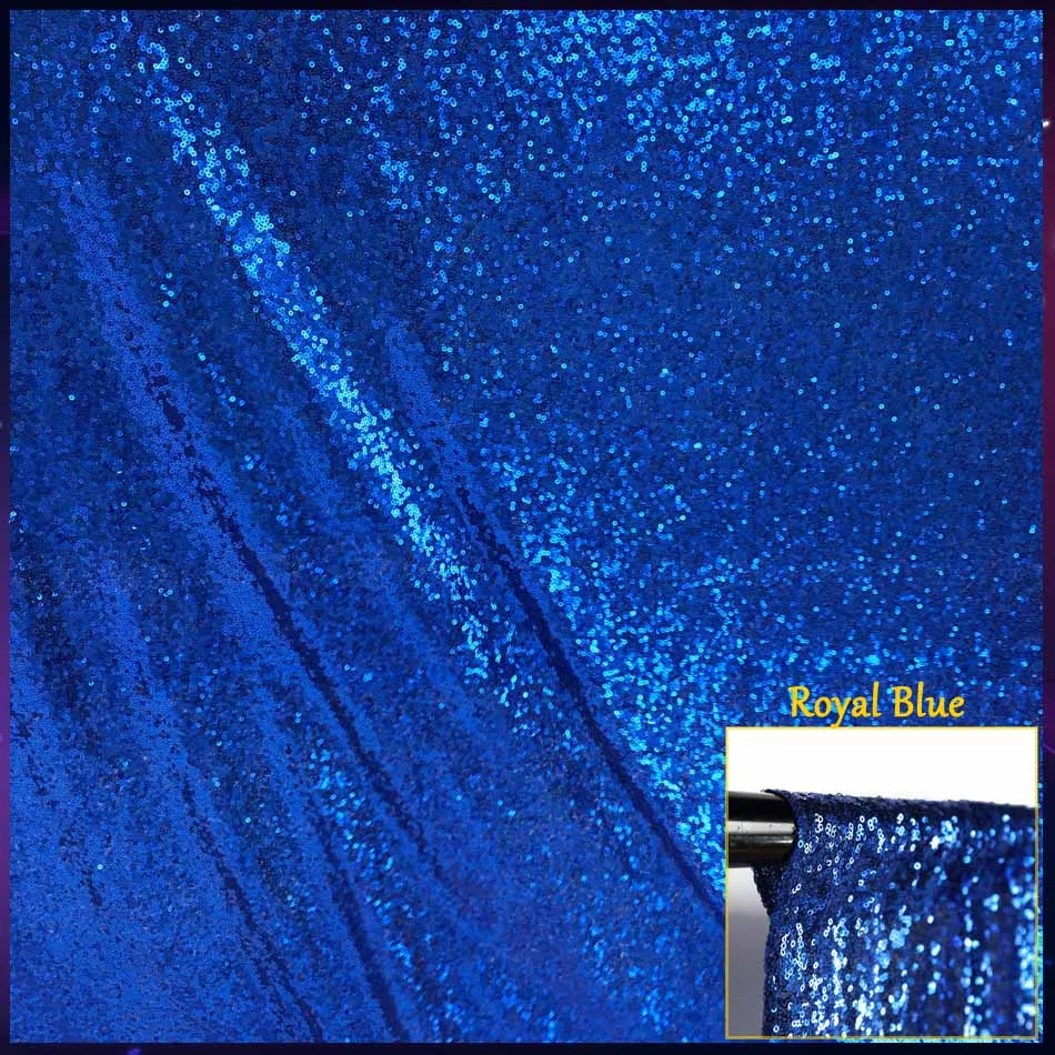 Идеально 10FTx10FT Блестящий Золотой блестящий тканевый фон для фотосъемки золотой свадебный занавес для рождества/свадебного декора - Цвет: Royal Blue