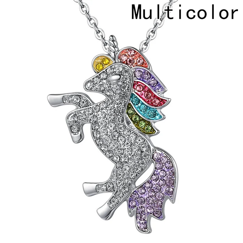 

Trendy For Women Baby Gifts for High Quality Unicorn Animal Necklace Girls Rainbow Necklaces & Pendants