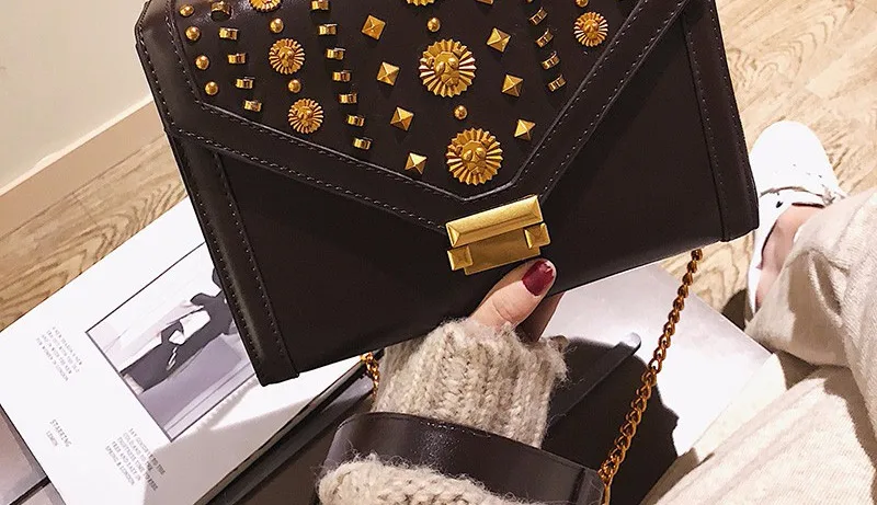 luxury women bag female shoulder bag Ladies messenger bags with rivet_21