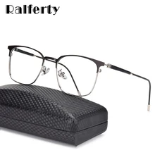 Ralferty Оправа очков из титанового сплава для мужчин и женщин Унисекс Близорукость Сверхлегкий рецепт очки квадратный Металл oculo de grau Y80040