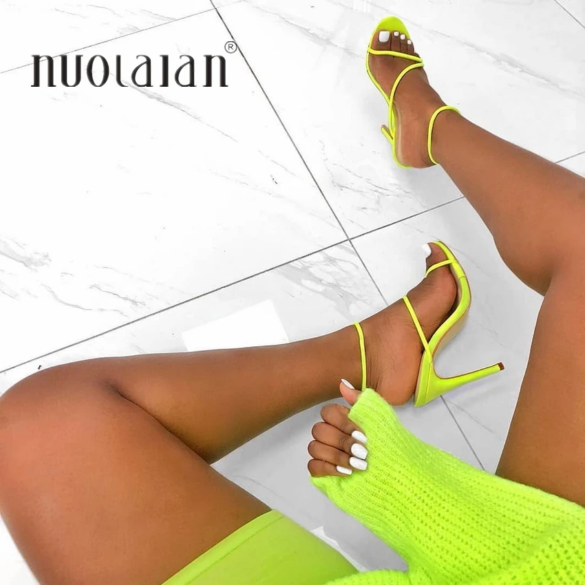 2019 Summer women pumps ankle strap high heel pumps shoes for women sexy peep toe high heels sandals party wedding shoes woman
