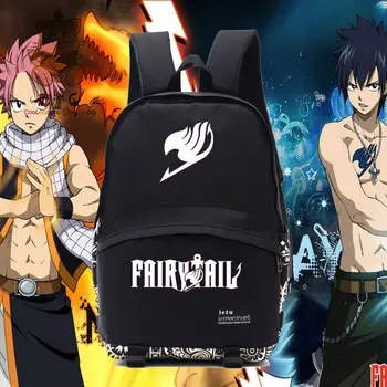 

High quality Fairy tail backpacks black fairy tail backpack Natsu Lucy anime fans backpack fairy tail FANS GIFT NB006