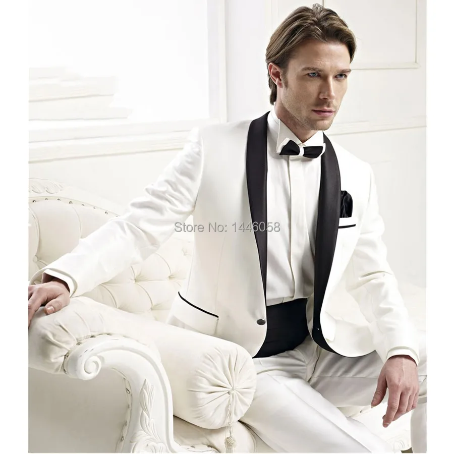 Compra Hombres de esmoquin blanco chaqueta con solapas