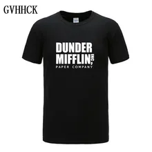 GVHHCK Мужская футболка с коротким рукавом для офиса ТВ шоу даундер Миффлин бумажная футболка с круглым вырезом футболки для мужчин топы XS-2XL плюс размер