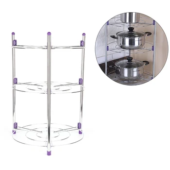 

Storage Rack Self Assembly Iron Multifunctional Diameter Pot Rack Storage Shelf Multi-layer Shelf for Bathroom Kitchen