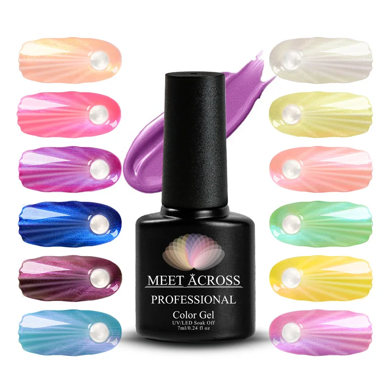 

Meet Across 7ML Shell Cat Eye Nail Gel 3D Magnetic Glitter UV Gel Chameleon Lacquer Soak Off Gel Nail Art Polish Gel