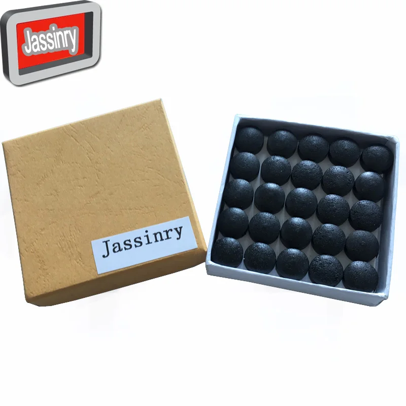 

free shipping 6pcs/lot Jassinry Black 14mm Pool Billiards cue tips Monolayer cow pigskin Carom tips Billiard accessories
