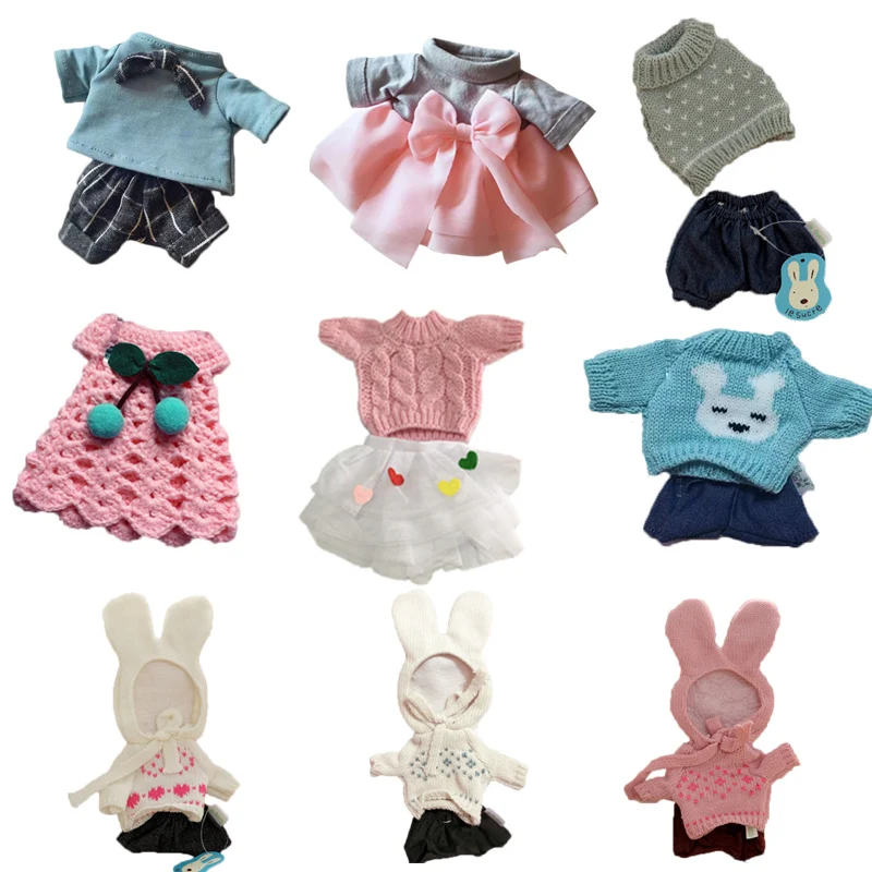 30cm Doll Clothes for Bunny Rabbit Plush Toys Soft Dress Suit Sweater Clothes Accessories for 1/