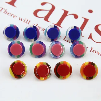 

Spring style 40pcs/lot color round shape acetic acid fashion women stud charms earrings diy jewelry pendants accessory