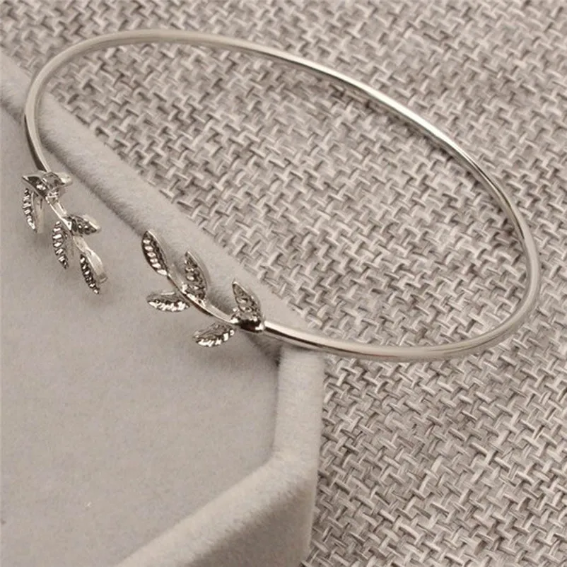 Bracelets for women luxury brand Leaves Cuff Women Bracelet Delicate Leaf Open Bangle Bracelet Armbanden Voor Vrouwen M16 (4)