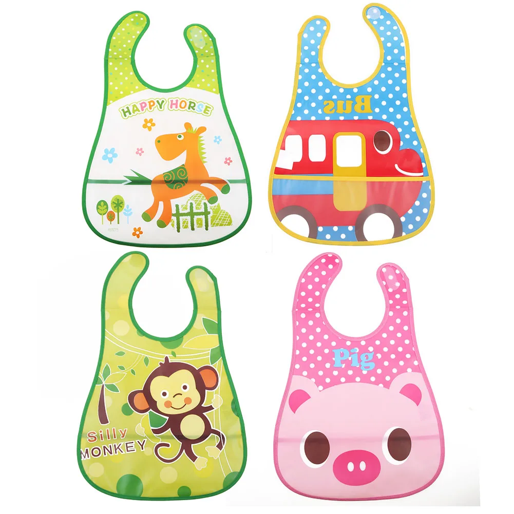 

Cartoon Baby Bib Eva Waterproof Newborn Stereoscopic Pinafore Overclothes Baby Bibs Feeding Kids Towel Print Apron Scarf