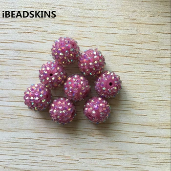

20mm 100Pcs/lot PaleVioletRed color AB Resin Rhinestone Chunky Beads