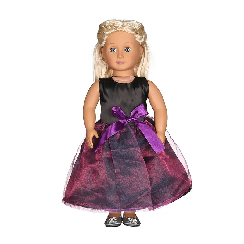 

Purple Gauze skirt Doll Clothes Wear fit 18inch American Doll Clothes,Children best Birthday Gift B349