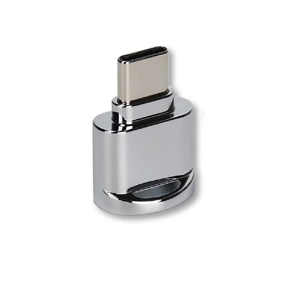 Мини алюминиевый сплав USB 3,1 type C Micro SD TF устройство для чтения карт памяти OTG разъем адаптера - Цвет: Серый