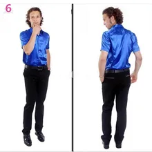 Мужские шелковые рубашки с коротким рукавом для свадьбы, жениха, 9 цветов, рубашки для жениха