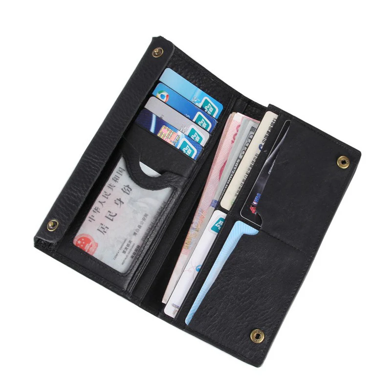 

Long Purse Men Wallet Business Men's Genuine Leather Solid Wallets