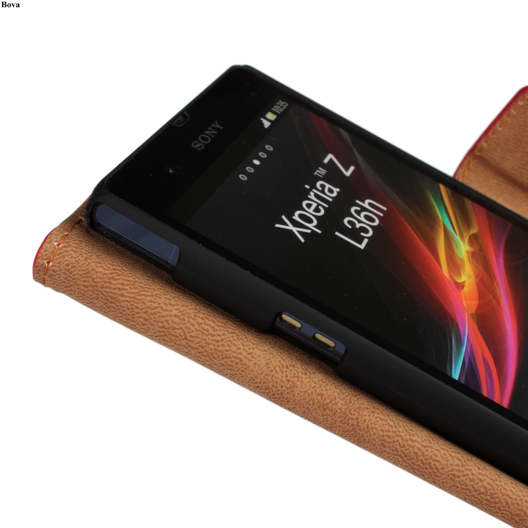 Премиум кожаный чехол книжка с бумажником для Sony Xperia Z L36h C6602 C6603 отделениями карт