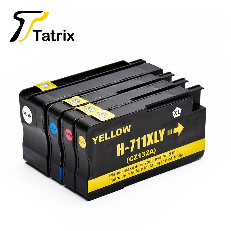 

Tatrix Full Ink 4 Color For HP711 Ink Cartridge For HP 711XL For HP Designjet T120 24 T120 610 T520 24 T520 T520 610 Printer