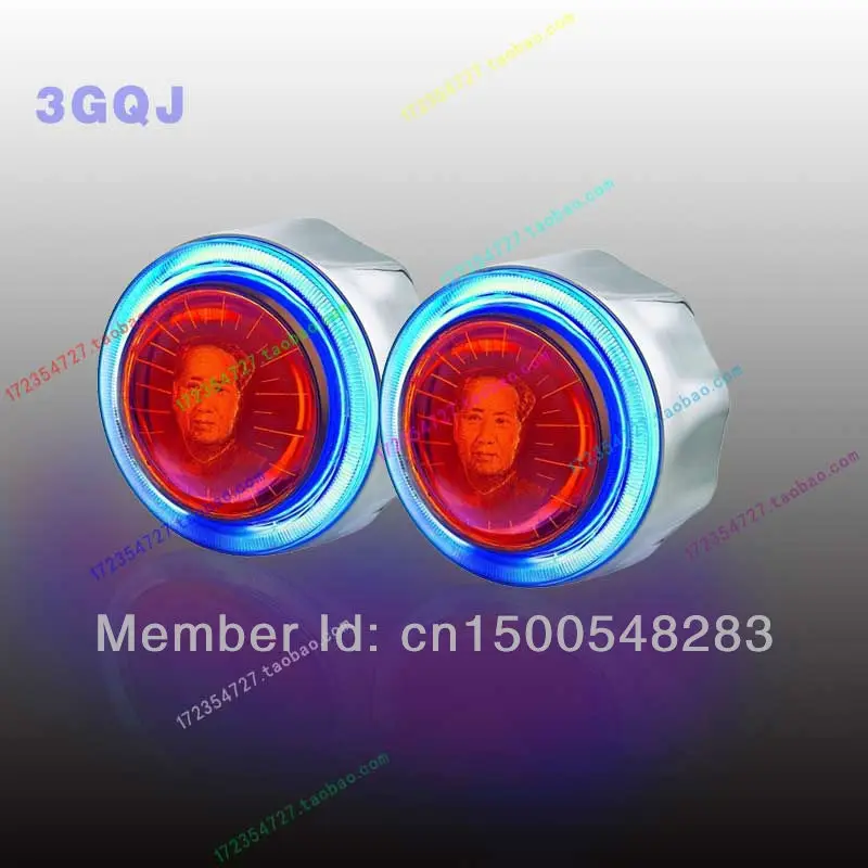 3 inch  angel eye 3Dbi xenon projector lens light hid xenon kit with CCFL Devil eyes h1 h4 h7 parking car styling