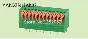 

100Pcs 2 poles 2.54mm pitch right angle pcb connector Spring termnal block