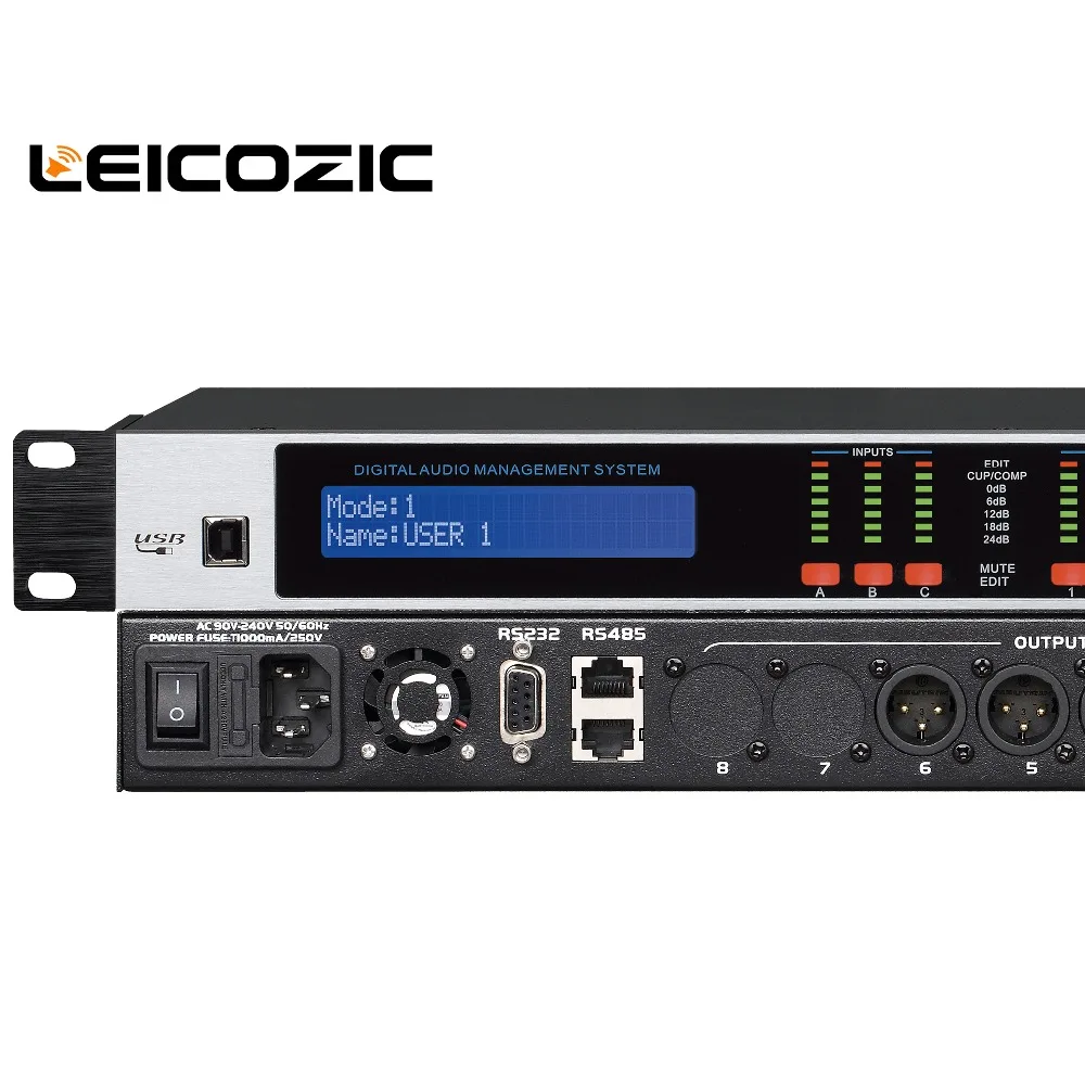US $245.00 Leicozic DANT36 DSP Loudspeaker System Processor 3in 6out Digital Audio Processors Software Control Processador De Audio AC220V