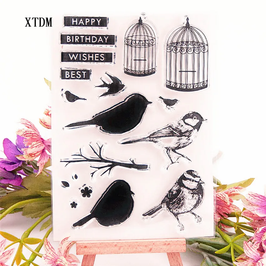 

Hot sale birdcage Transparent Clear Stamps / Silicone Seals Roller Stamp for DIY scrapbooking photo album/Card Making