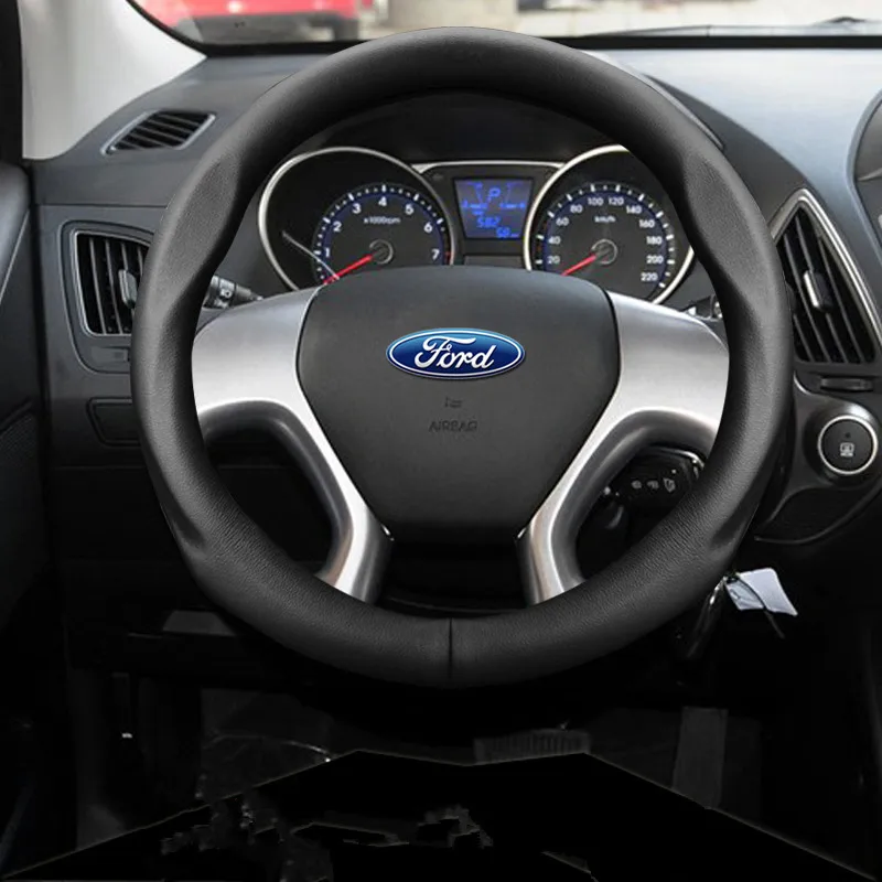 Buy 38cm car styling leather steering wheel Cover for