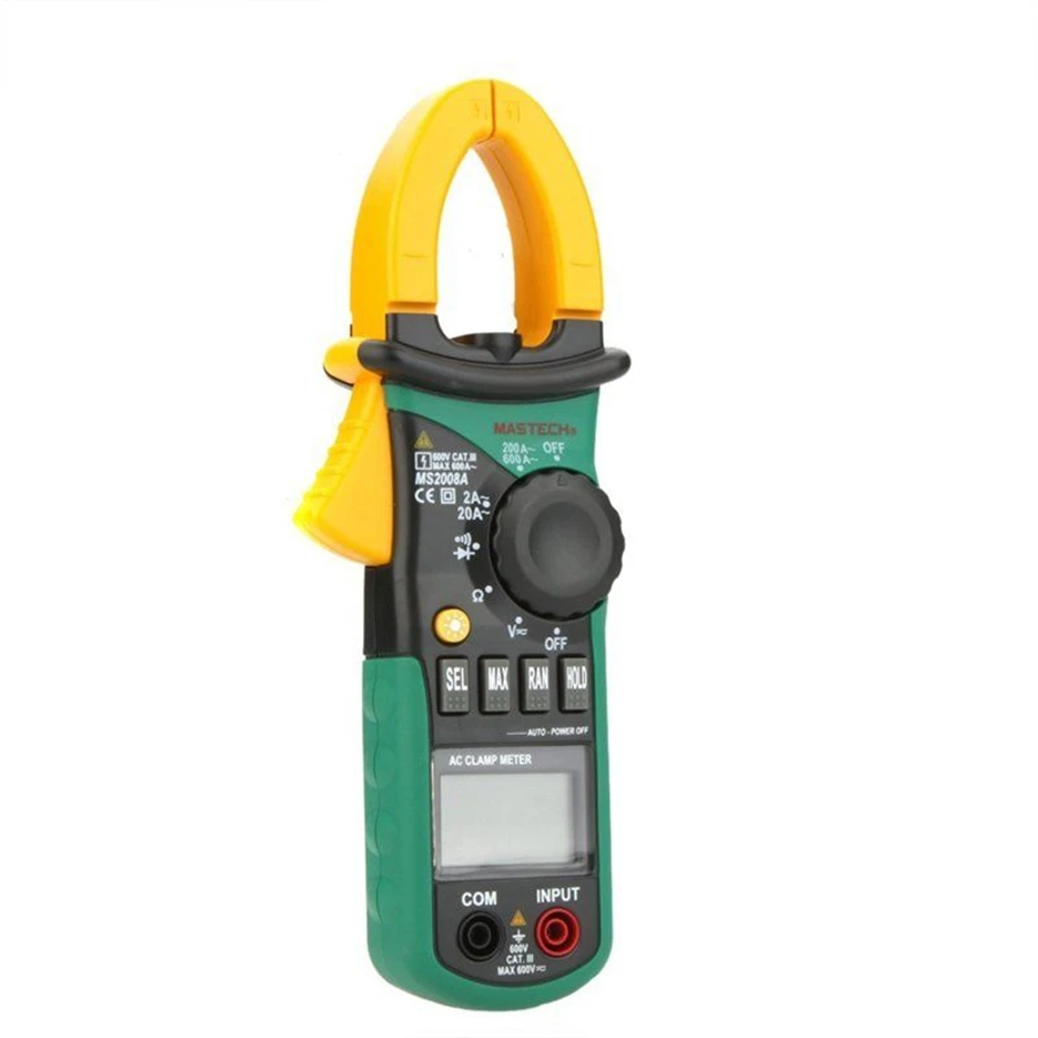 

Selling MASTECH MS2008A Digital Clamp Meters Auto Range Clamp Meter Ammeter Voltmeter Ohmmeter w/ LCD Backlight Current Voltage