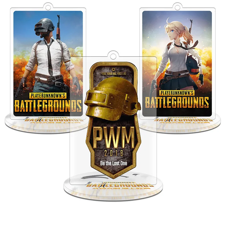 

Game Playerunknown's Battlegrounds Acrylic Figure Keyring PUBG Q Edition Character Stand Action Toy Home Table Desk Decor Gift