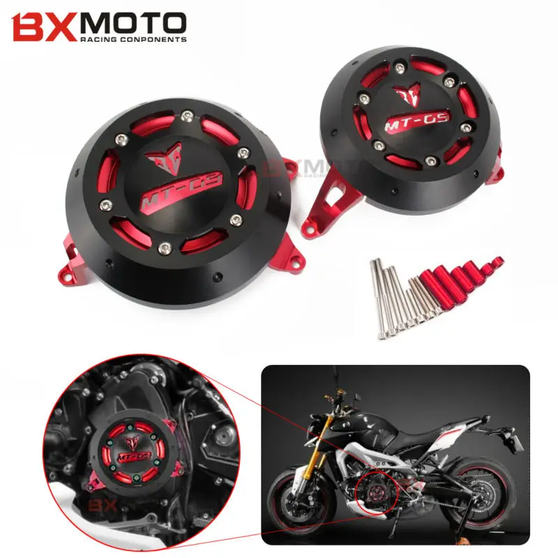 US $124.88 Motorcycle accessories motorbike Engine Cover CNC Red Engine Protective Cover Protector For YAMAHA MT09 MT09