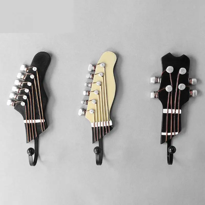 

Guitar Hook Resin Hook Decorative Household 3 Pieces Set Key Hat Hooks
