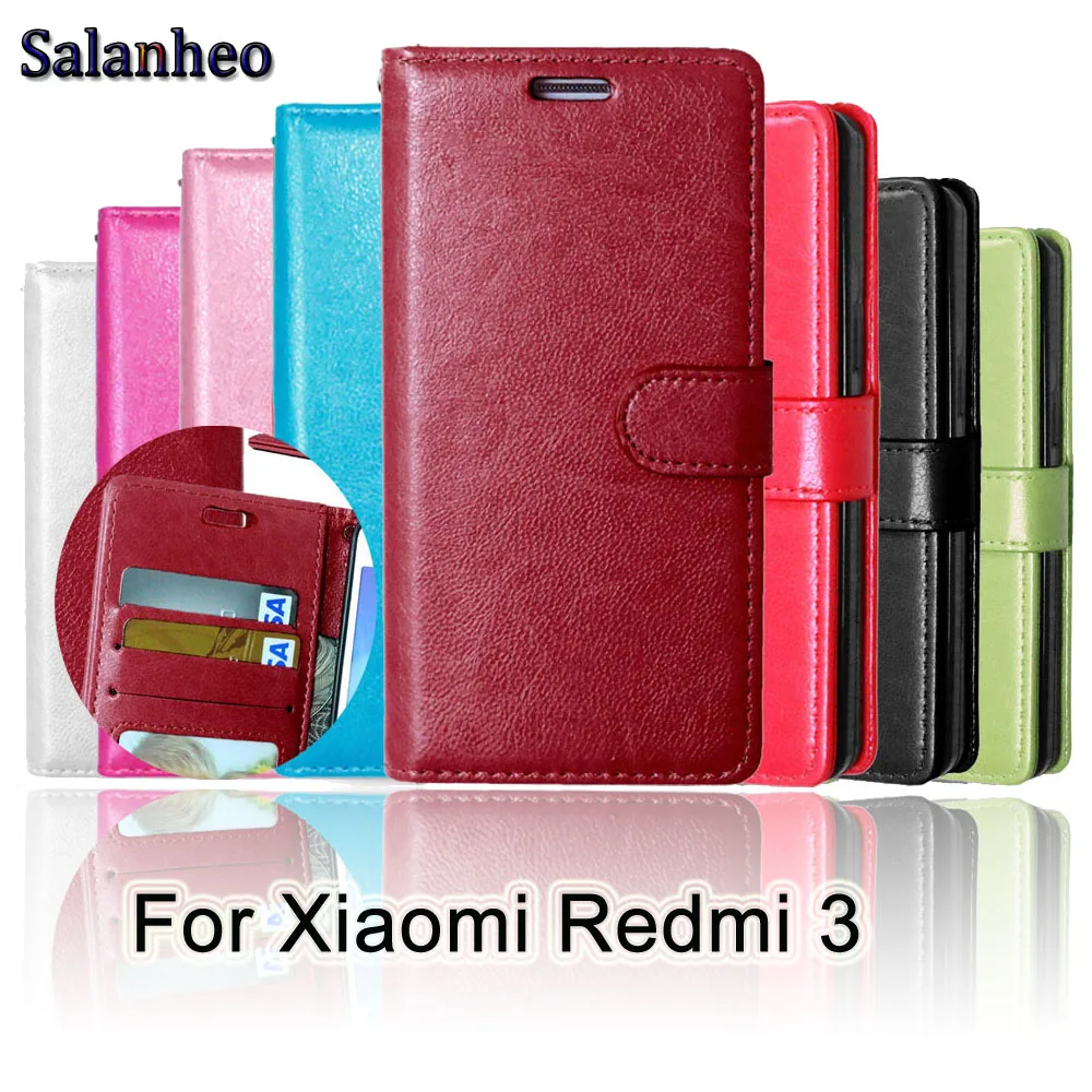 

Flip Case For Xiaomi Redmi 3 Case PU Leather Luxury Leather Silicone Soft Cover Phone Bag for Redmi 3 Case Wallet Card Holder