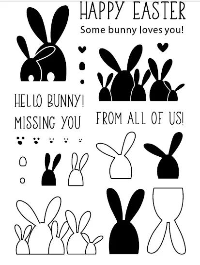 

Easter Bunny transparent Clear Stamps seal Scrapbook Paper Craft Clear stamp scrapbooking X0460